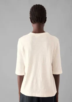 Jersey|Tops & Tees-TOAST Cleo Garment Dyed Organic Cotton Tee Chalk