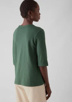 Jersey|Tops & Tees-TOAST Cleo Garment Dyed Organic Cotton Tee MarbleGreen