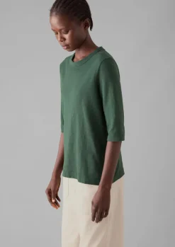 Jersey|Tops & Tees-TOAST Cleo Garment Dyed Organic Cotton Tee MarbleGreen