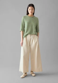Jersey|Tops & Tees-TOAST Cleo Stripe Cotton Half Sleeve Tee Sage
