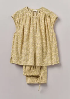 Nightwear-TOAST Collage Floral Cotton Pyjamas PaleGold