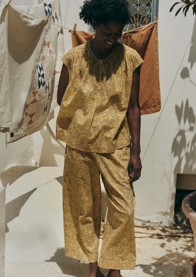 Nightwear-TOAST Collage Floral Cotton Pyjamas PaleGold