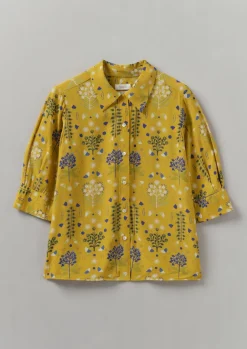 Shirts|Tops & Tees-TOAST Collector Print Crepe Shirt GoldenOchre