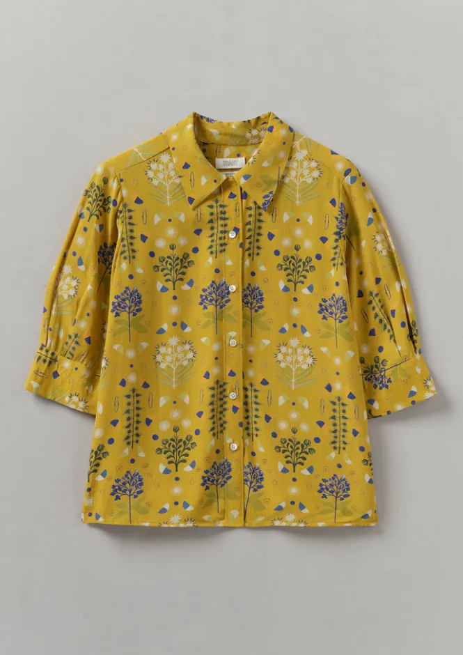 Shirts|Tops & Tees-TOAST Collector Print Crepe Shirt GoldenOchre