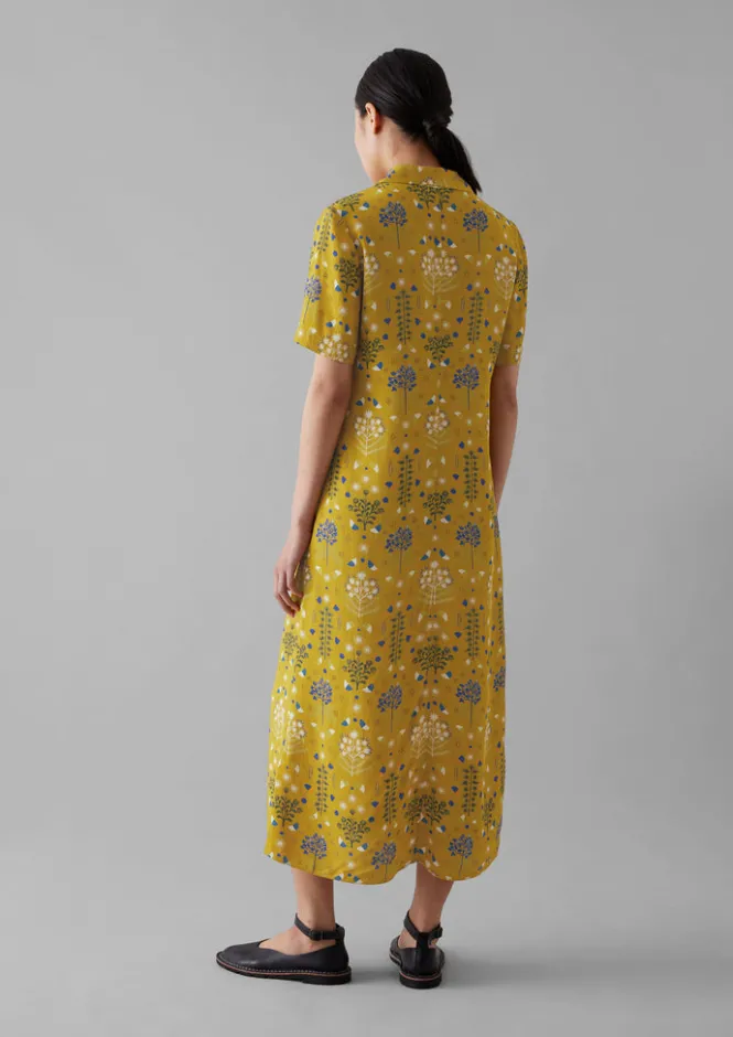 Dresses-TOAST Collector Print Fluid Shirt Dress GoldenOchre