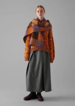 Hats, Scarves & Gloves-TOAST Colour Block Wool Scarf GingerMulti