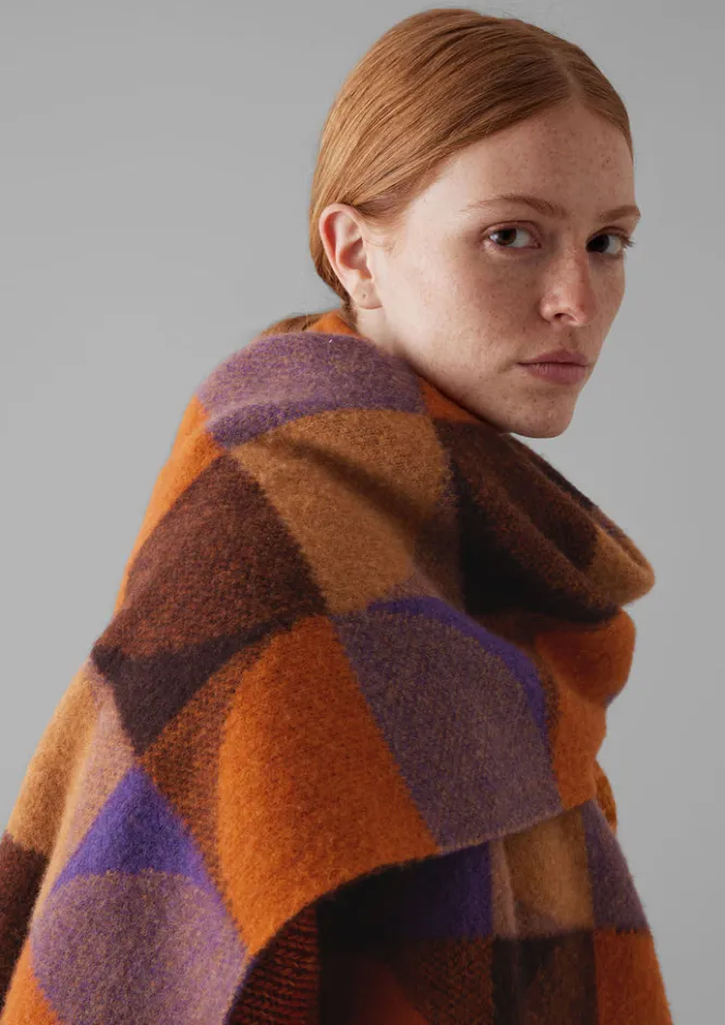 Hats, Scarves & Gloves-TOAST Colour Block Wool Scarf GingerMulti