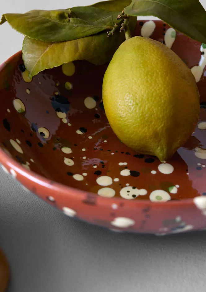 Ceramics|Tableware-TOAST Cortona Splatter Bowl Terracotta/Multi