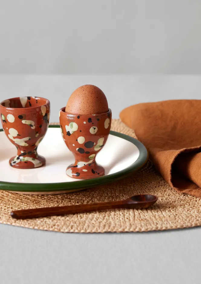 Ceramics|Kitchen-TOAST Cortona Splatter Egg Cup Set Terracotta/Multi