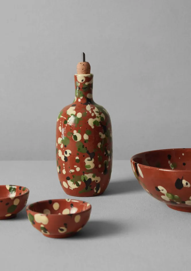 Ceramics|Tableware-TOAST Cortona Splatter Pinch Pot Set Terracotta/Multi
