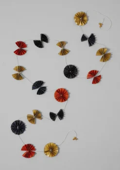 Christmas Decorations-TOAST Cosmos Lokta Paper Rosette Garland Twilight/Rust