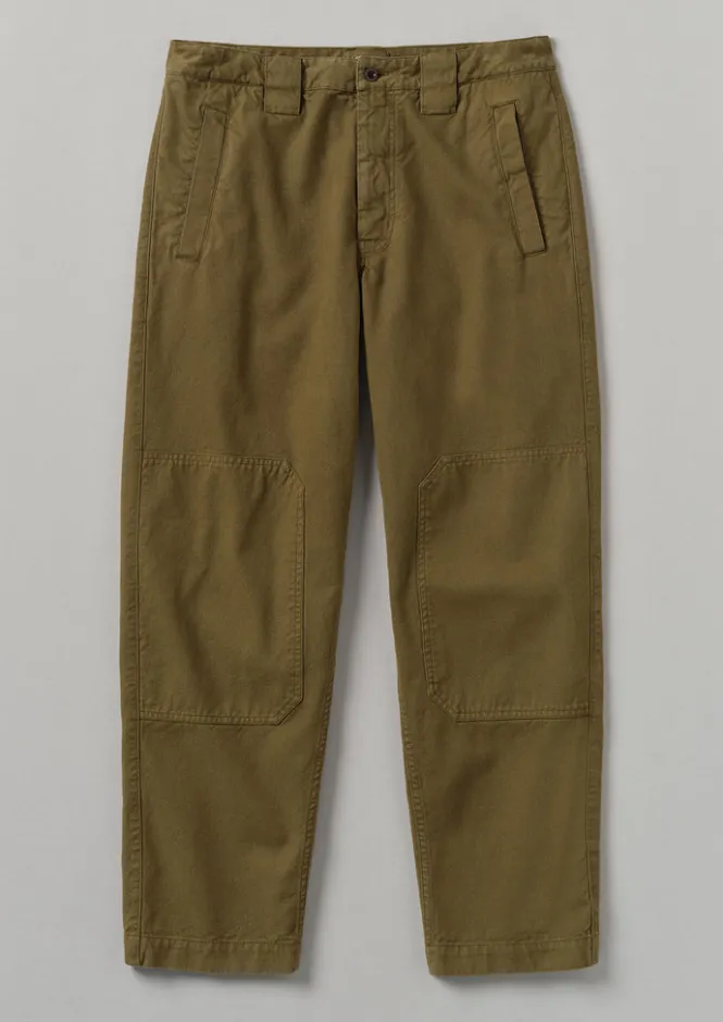 Trousers-TOAST Cotton Canvas Tapered Trousers WoodlandGreen