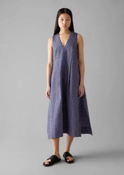 Dresses-TOAST Cotton Gingham Seersucker Dress Lilac