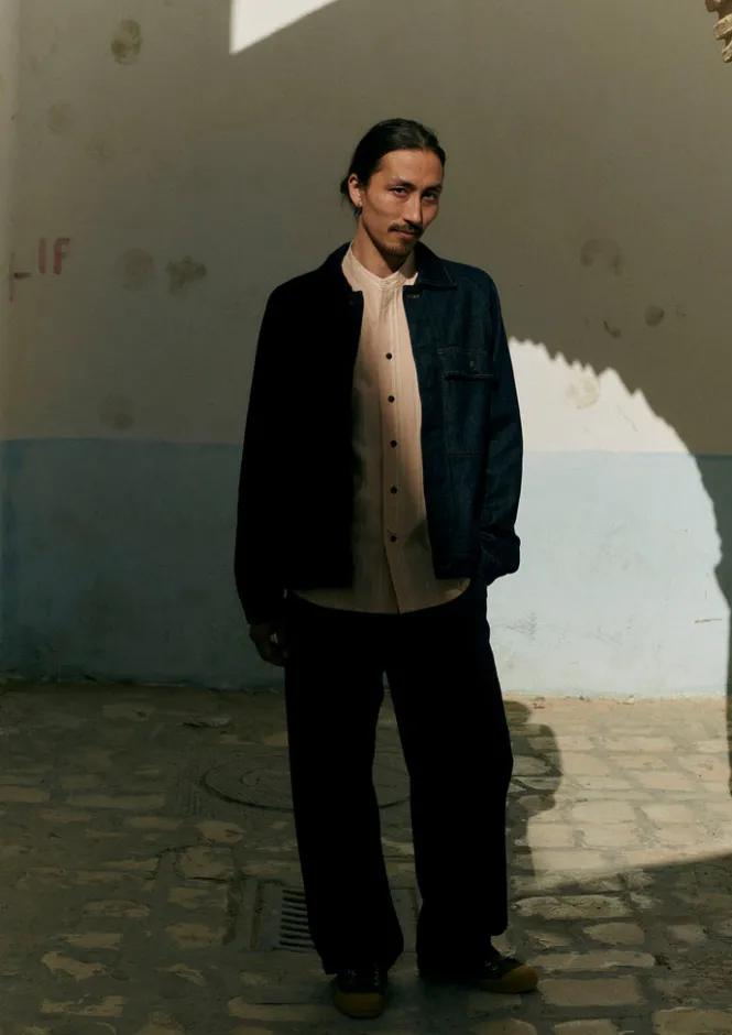Denim|Trousers-TOAST Cotton Hemp Denim Cargo Trousers Indigo