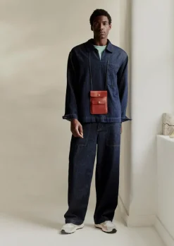 Denim|Trousers-TOAST Cotton Hemp Denim Cargo Trousers Indigo