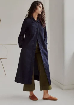 Denim|Workwear-TOAST Cotton Hemp Denim Dress Indigo