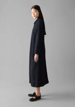 Denim|Workwear-TOAST Cotton Hemp Denim Dress Indigo
