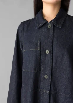 Denim|Workwear-TOAST Cotton Hemp Denim Dress Indigo