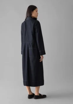 Denim|Workwear-TOAST Cotton Hemp Denim Dress Indigo