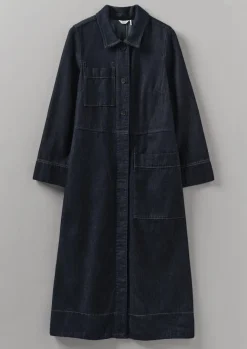 Denim|Workwear-TOAST Cotton Hemp Denim Dress Indigo