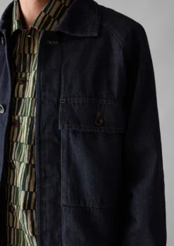 Denim|Workwear-TOAST Cotton Hemp Denim Jacket Indigo