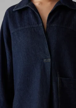 Denim|Tops & Tees-TOAST Cotton Hemp Denim Smock Indigo