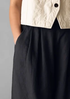 Linen|Trousers-TOAST Cotton Linen Wide Leg Trousers SlateNavy