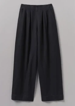Linen|Trousers-TOAST Cotton Linen Wide Leg Trousers SlateNavy