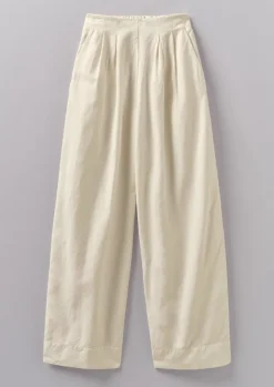 Linen|Trousers-TOAST Cotton Linen Wide Leg Trousers Parchment