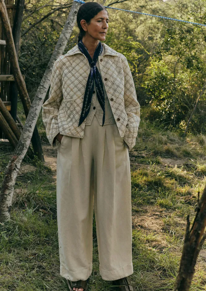 Linen|Trousers-TOAST Cotton Linen Wide Leg Trousers Parchment