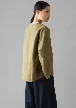 Linen|Coats & Jackets-TOAST Cotton Linen Wrap Jacket GoldenSand