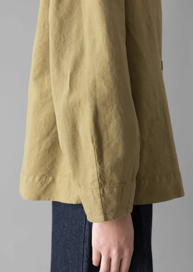 Linen|Coats & Jackets-TOAST Cotton Linen Wrap Jacket GoldenSand