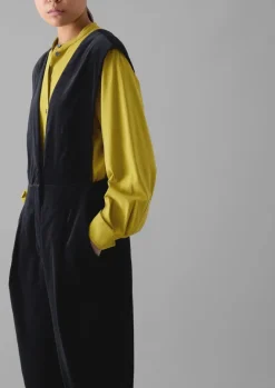 Velvet|Jumpsuits-TOAST Cotton Velvet Pinafore Jumpsuit BrownSlate