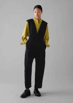 Velvet|Jumpsuits-TOAST Cotton Velvet Pinafore Jumpsuit BrownSlate