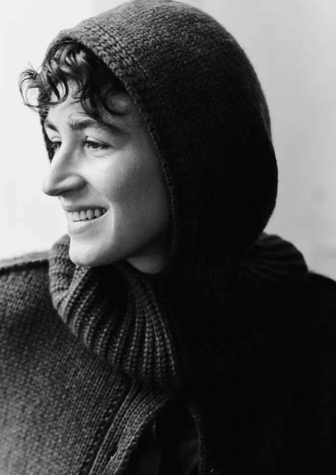 Hats, Scarves & Gloves-TOAST Cotton Wool Knitted Hood Navy