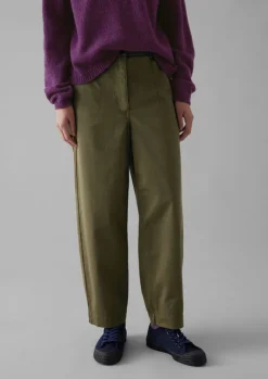 Trousers-TOAST Darted Cotton Twill Trousers PhosphoriteGreen