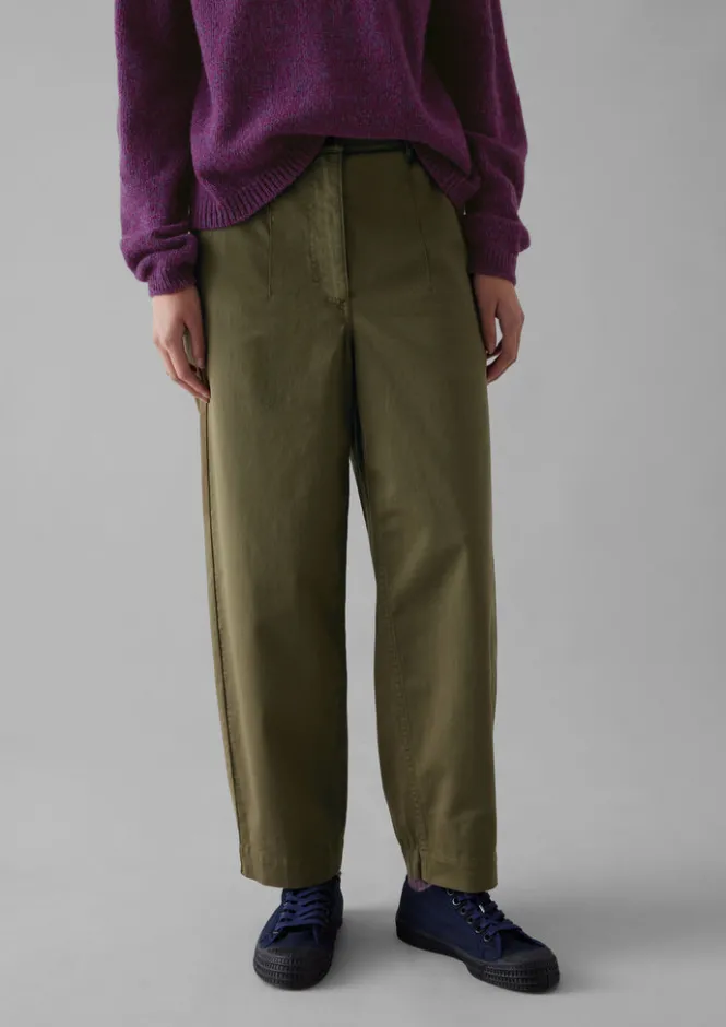 Trousers-TOAST Darted Cotton Twill Trousers PhosphoriteGreen
