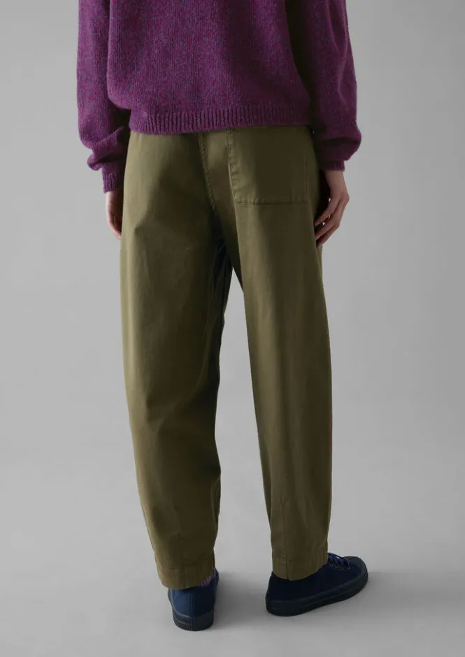 Trousers-TOAST Darted Cotton Twill Trousers PhosphoriteGreen