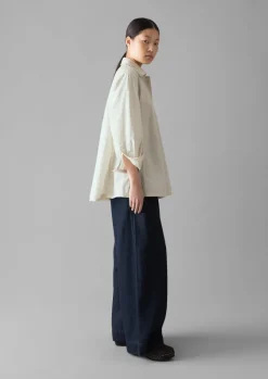 Shirts|Tops & Tees-TOAST Dash Stripe Cotton Shirt Ivory/GoldenOlive