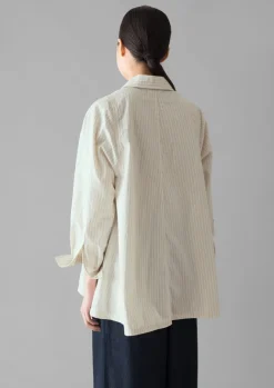 Shirts|Tops & Tees-TOAST Dash Stripe Cotton Shirt Ivory/GoldenOlive
