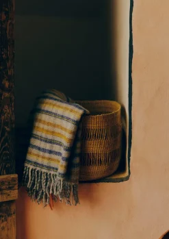 Textiles|Blankets & Throws-TOAST Dashed Check Wool Blanket Multi