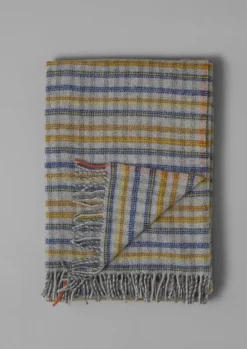 Textiles|Blankets & Throws-TOAST Dashed Check Wool Blanket Multi
