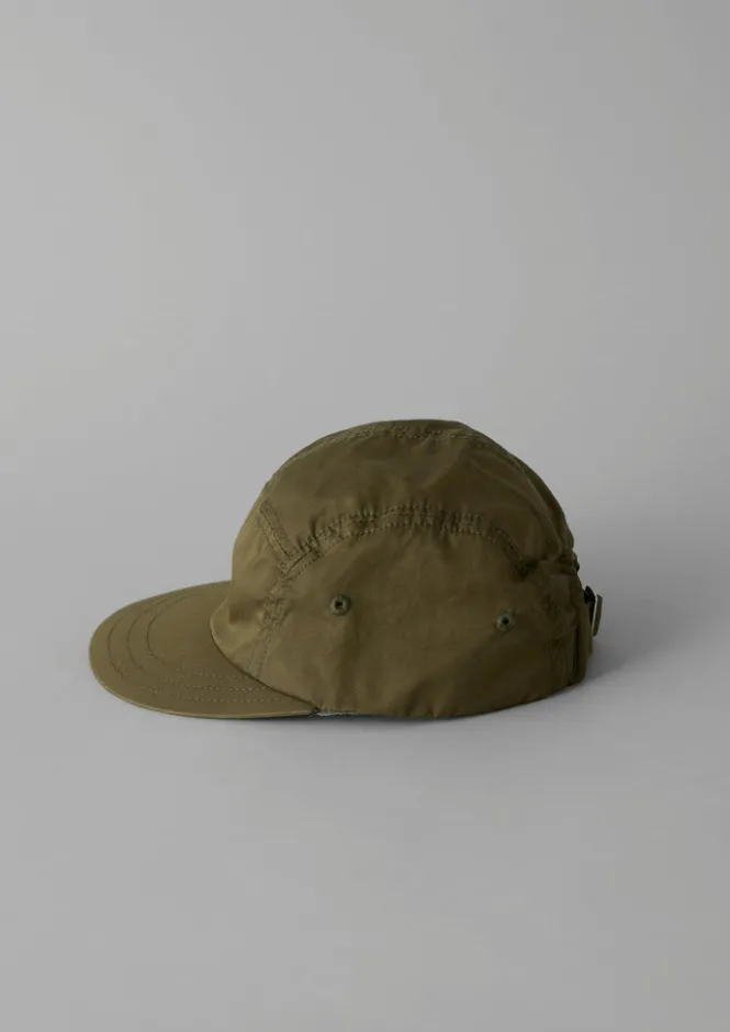 Hats, Scarves & Gloves-TOAST Decho Weatherproof Cotton Panelled Cap Olive