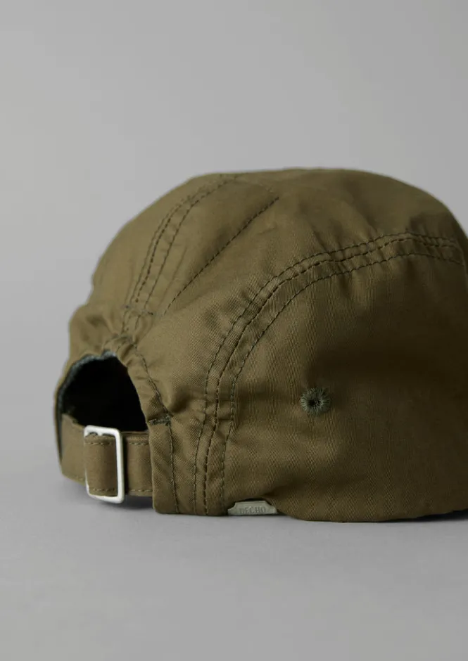 Hats, Scarves & Gloves-TOAST Decho Weatherproof Cotton Panelled Cap Olive