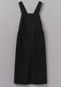 Denim|Dresses-TOAST Denim Pinafore Dress Black