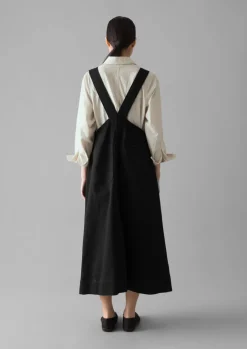 Denim|Dresses-TOAST Denim Pinafore Dress Black