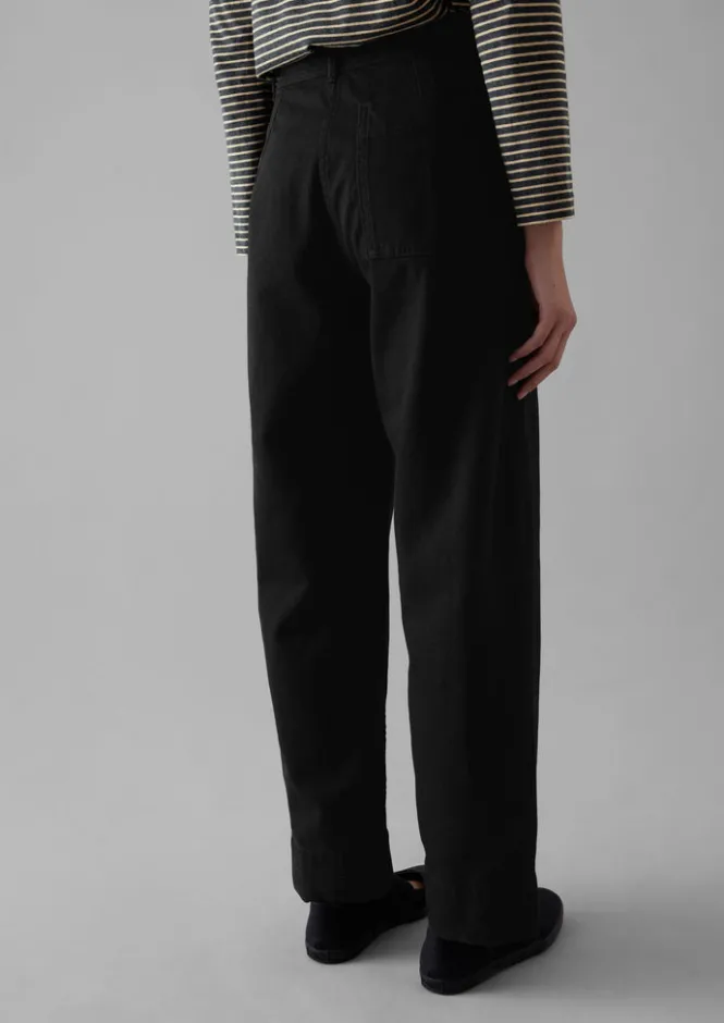 Denim|Jeans-TOAST Denim Straight Leg Trousers Black