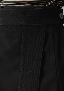 Denim|Workwear-TOAST Denim Wrap Skirt Black