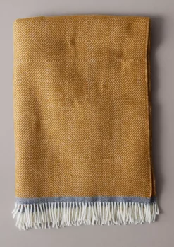 Textiles|Blankets & Throws-TOAST Diamond Wool Blanket Caramel/Charcoal