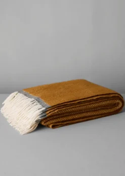 Textiles|Blankets & Throws-TOAST Diamond Wool Blanket Caramel/Charcoal